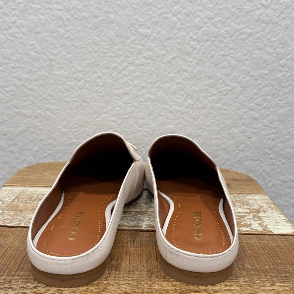 Coach Sienna Leather Slide Mule Chalk Size 7 - Picture 7 of 8